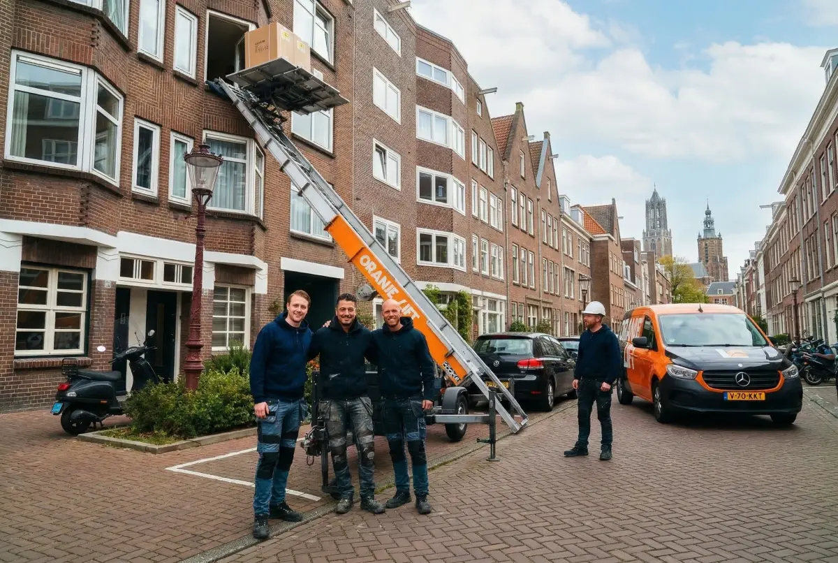 Buitenlift in gebruik bij appartementencomplex Capelle aan den IJssel